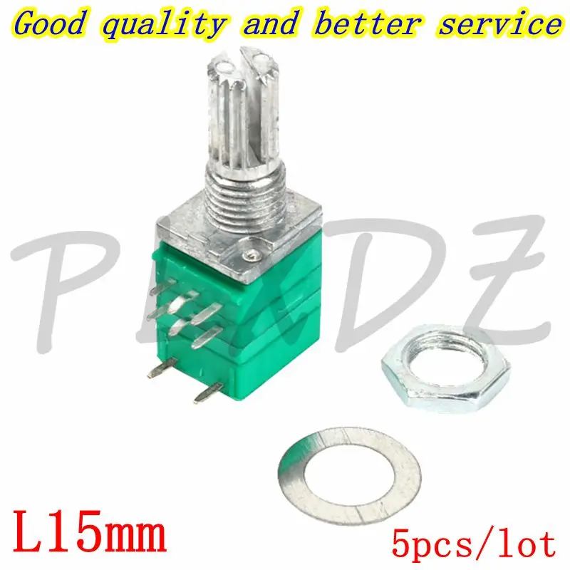 5pcs RV097NS 8-PIN 50K 10K 100K 20K 500K 1K 5K potentiometer B1K B5K B50K B10K B100K B20K B500K 8pin shaft 15mm power amplifier