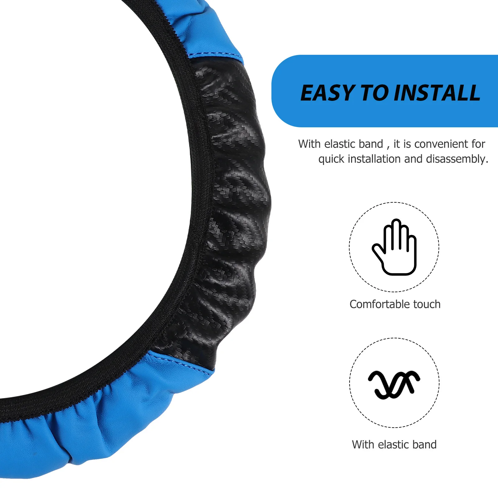 

Solid Artificial Steering Wheel Cover Non-Skid Elastic Fit Vehicle Steering Wheel Cover for Car Interior Decoration