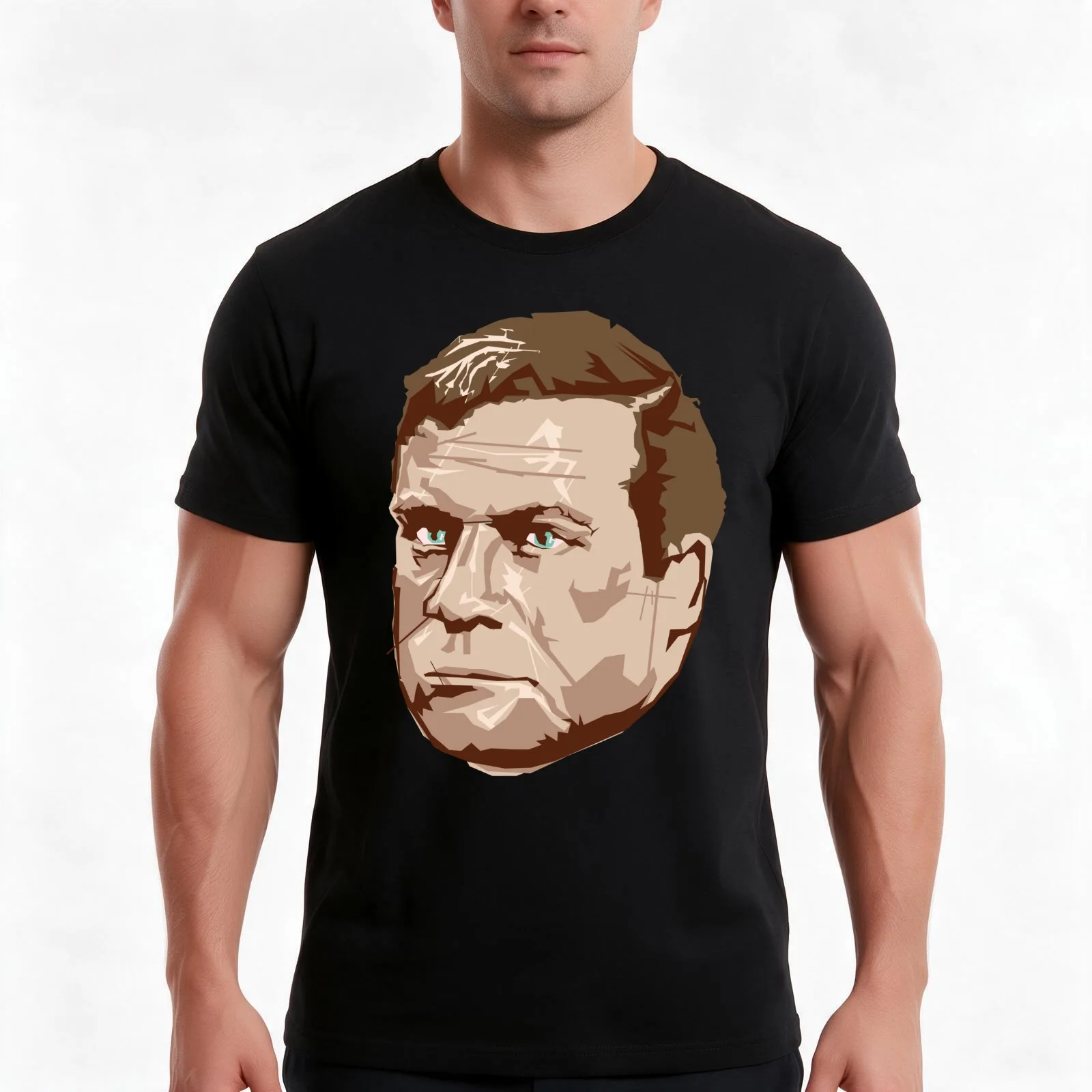 Oliver Reed T-Shirt, Summer Casual Cotton Tee, Oversized Streetwear Tops, Vintage Graphic Print, Loose Fit Short Sleeve