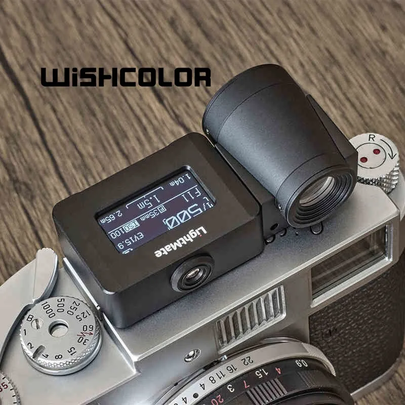 Wishcolor Metal LightMate Area 2S + OV-X1 17-degree Film Camera Light Meter High Precision Chargeable Exposure Meter