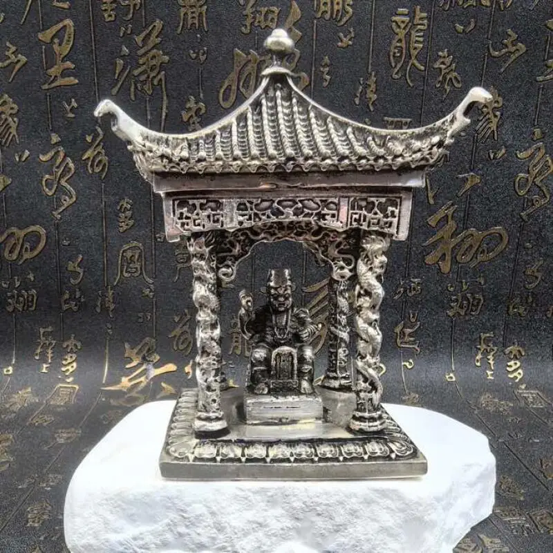 

Antique Collection Five Dragon God God of Wealth Statue Pavilion Decoration Home Desktop ornament Retro handicraft