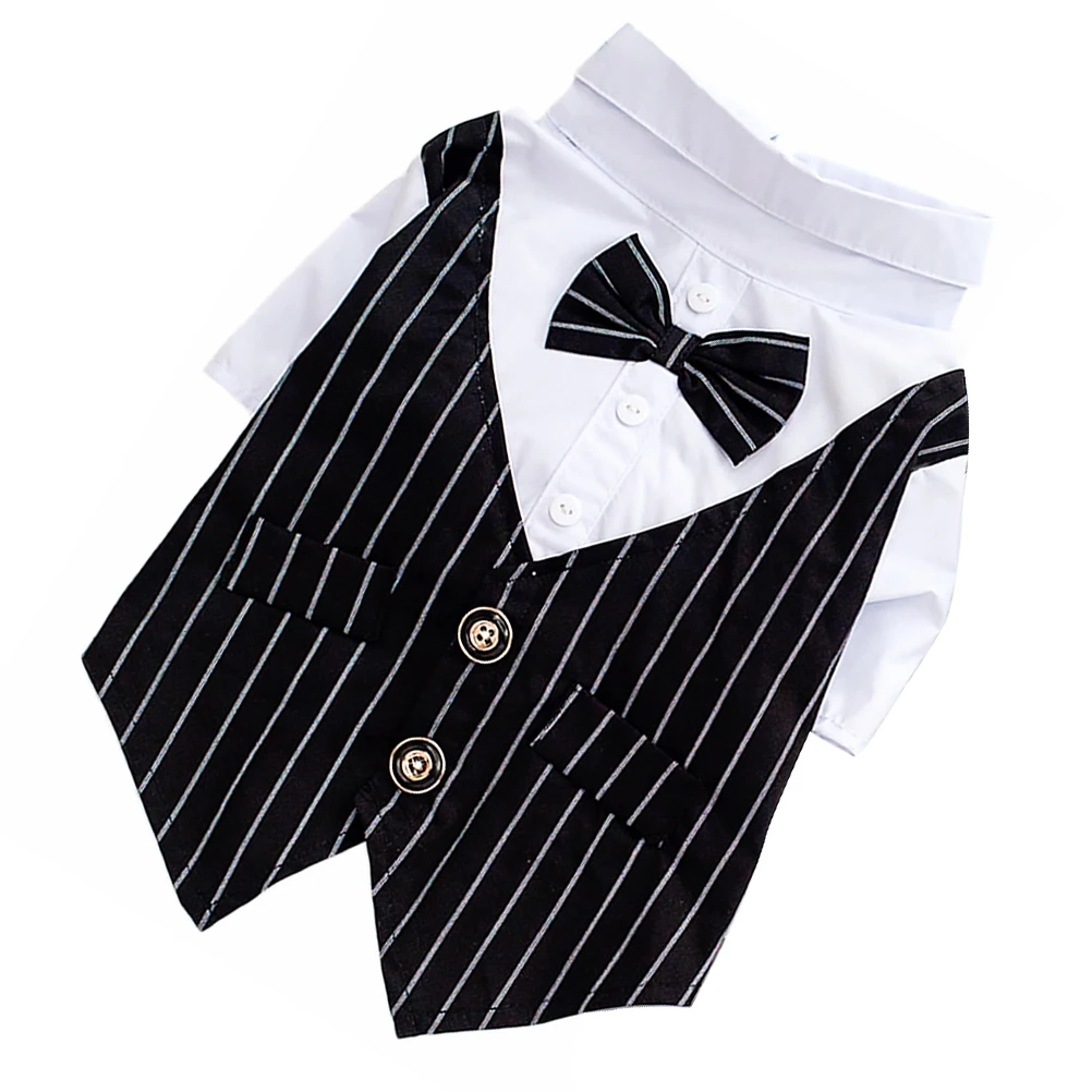 

Pet Wedding Suit Elegant Pet Costume Formal Wear for Dogs Tuxedo Outfits Grace Dog Garment Style Black Color
