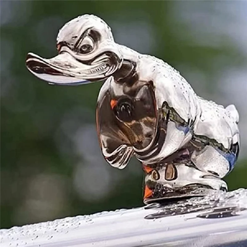 A66I Angry Rubber Duck Hood Ornament, Self Adhesive 3D Funny Car Bonnet Decoration Accessories Bar Pub Club