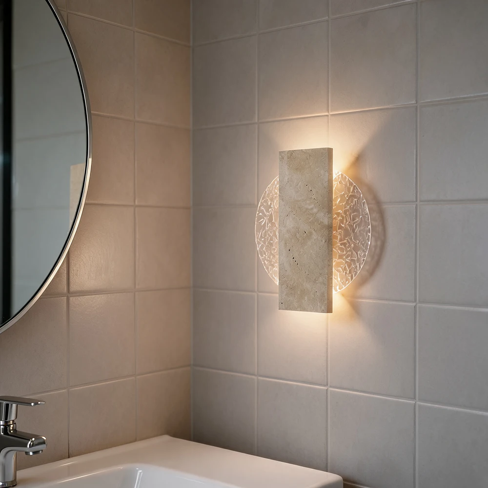 Outdoor Waterproof Lamp Yellow Cave Stone Wall Lamp Aluminum Acrylic Lamp Exterior Wall Light Background Wall Lighting Fixture