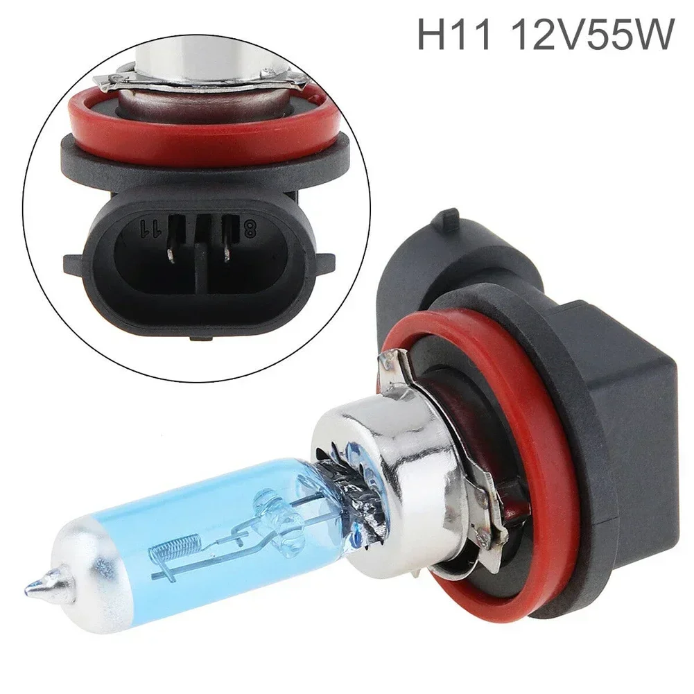 1pc Car Headlight Halogen Light 12V H11 55W 5000K White Light Super Bright Car Xenon Lamp Headlight Fog Bulb Car Accessories