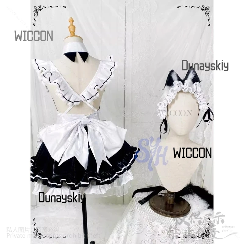 Juego de Anime Nikke Cosplay disfraz privado Sexy Kawaii Neko gato vestido de sirvienta dulce encaje volantes Lolita Jsk Jirai Kei niñas Halloween