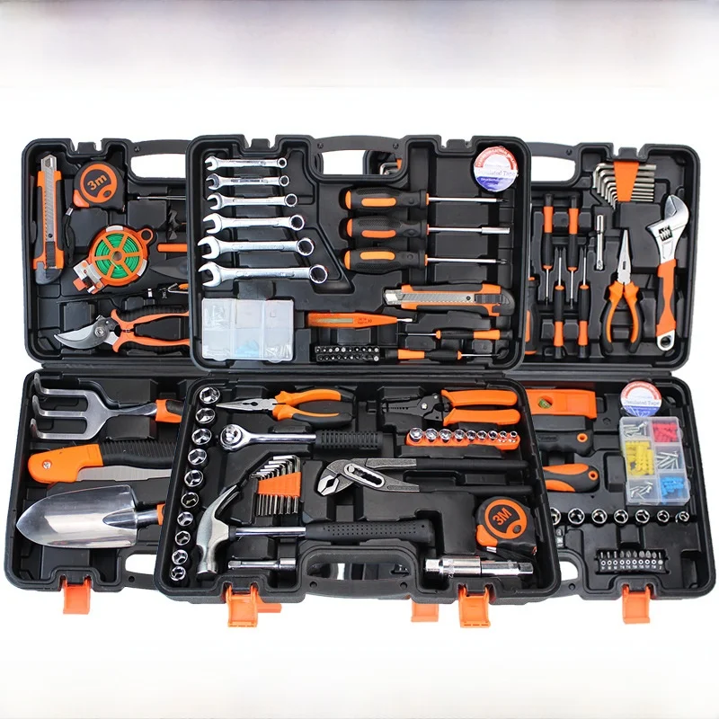 Handyman Tool Kit Carbon Steel Multi-style Home Repair Manual Tools Set Gift Idea Hardware Tool Box Set Various Sizes