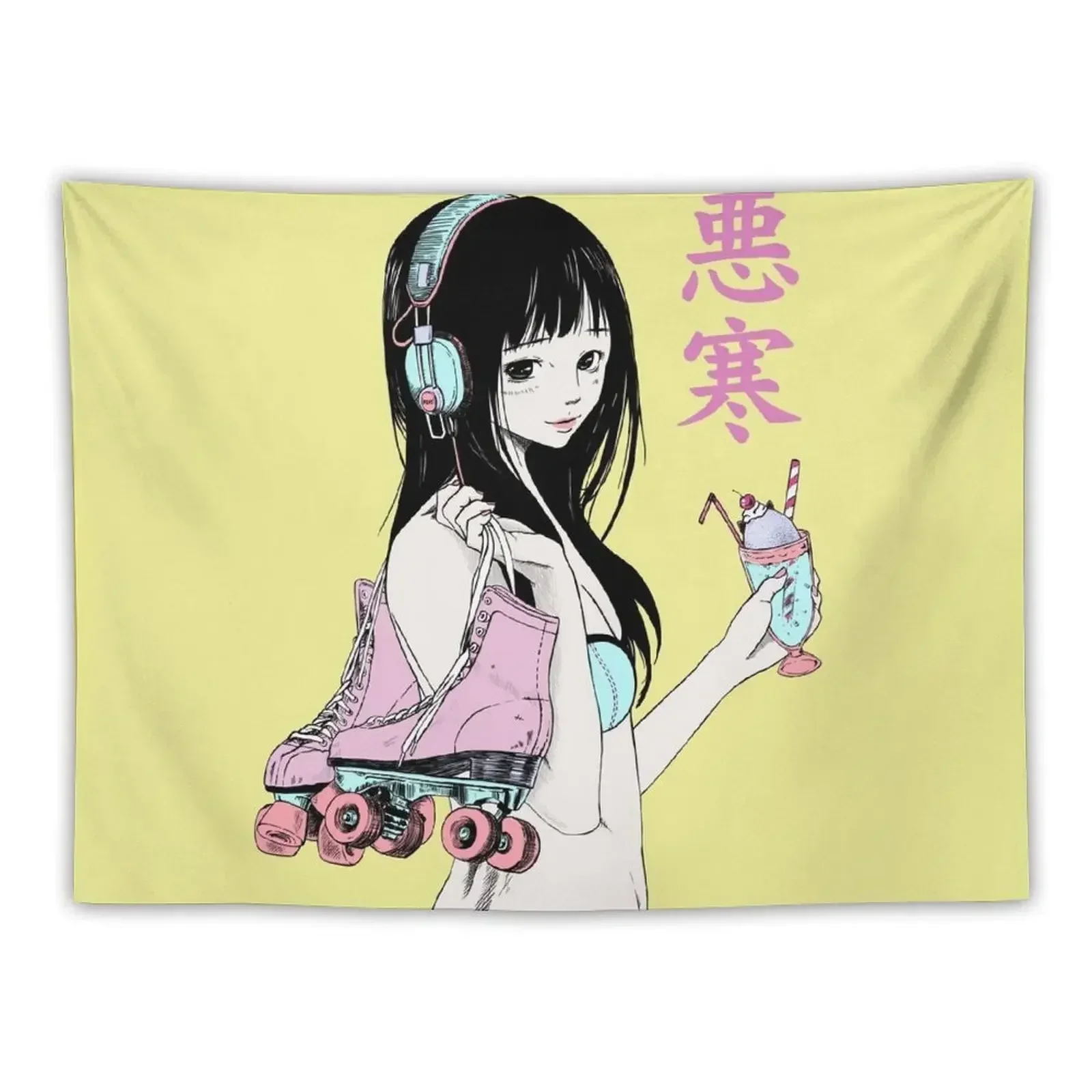 

Chill Lofi Summer Girl Tapestry Living Room Decoration Bedroom Organization And Decoration Tapestry