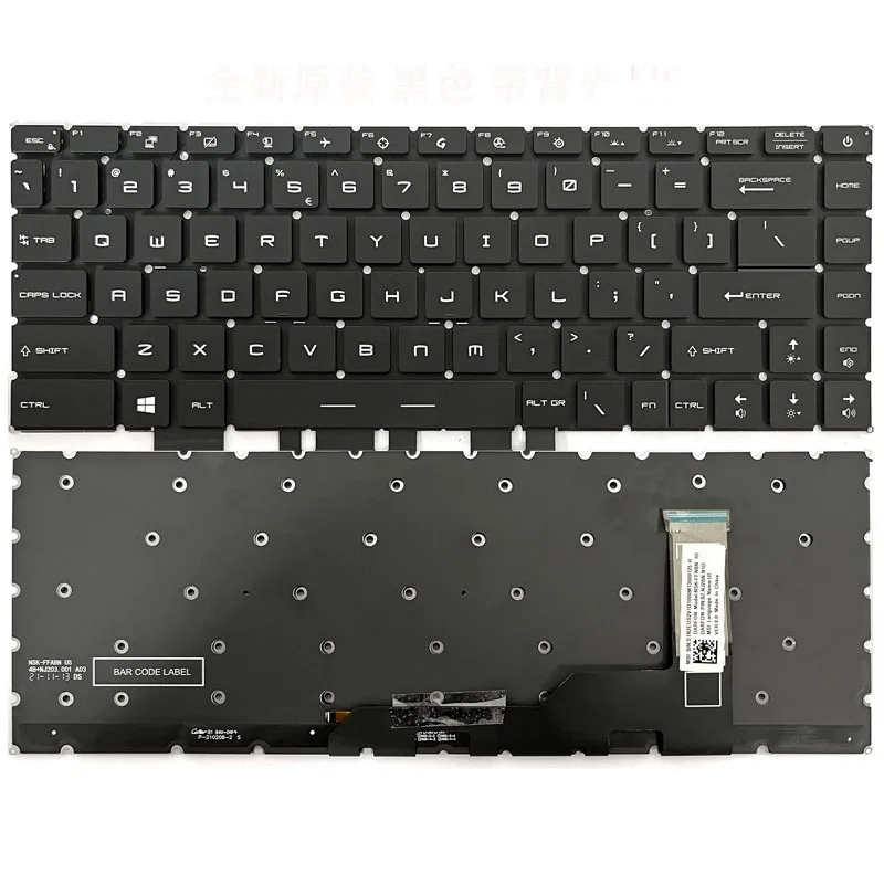 

US Keyboard For MSI Modern 14 B11MOU MS-14D3 1562 Stealth 15M A11SEK Summit E15 A11SCST