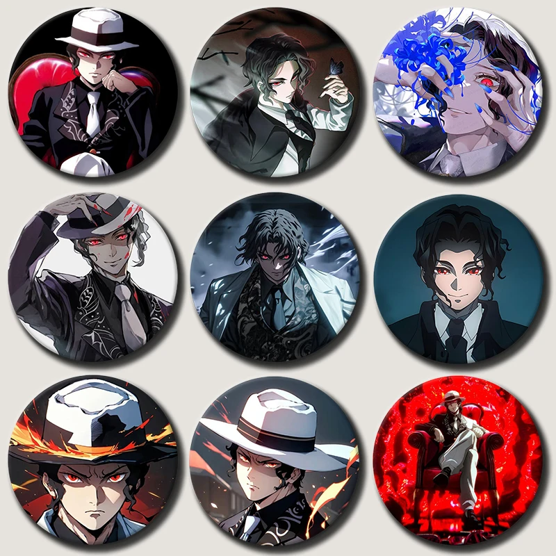 

Anime Character Muzan Kibutsuji Button Pin Cartoon Role Demon King Brooch Creative Badge for Backpack Clothes Decoration Gift