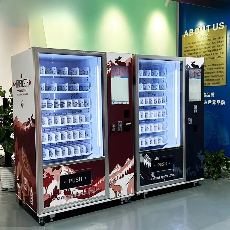 Intelligent Vending Machine For Food Drinks Smart Retail Kiosk Cashless Payment System Commercial Use