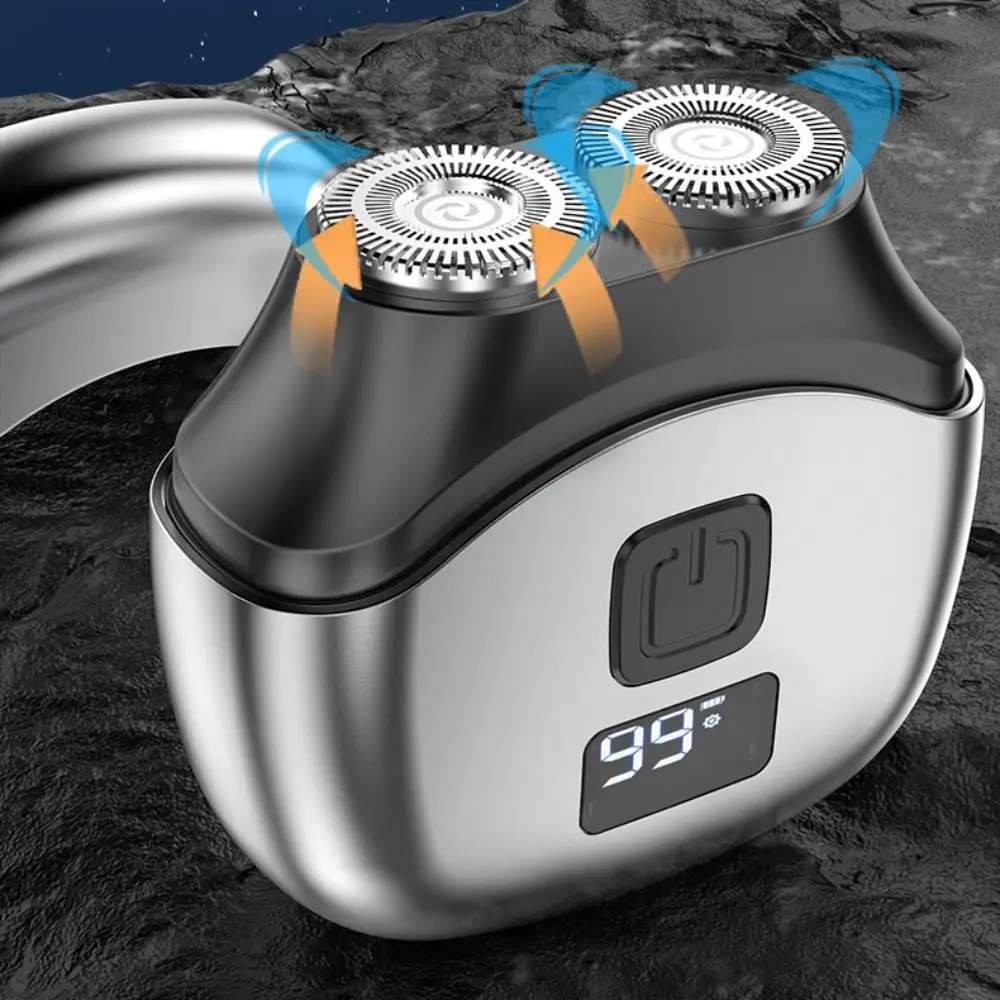 

Легкая водонепроницаемая электробритва с цифровым дисплеем, зарядка через USB, дорожная карманная бритва, мини-двуглавая умная бритва для мужчин