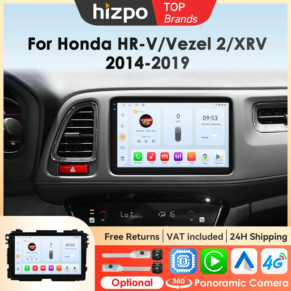 Hizpo Autoradio Multimediale Per Honda Vezel 2 HR V HRV XRV 2014 - 2019 Lettore Stereo di Navigazione GPS Carplay DSP RDS 360 Macchina Fotografica 4G