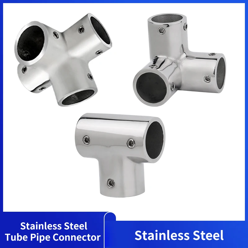 

Marine Boat Yacht High-Quality Stainless Steel Handrail Fitting 90° Deck Hand Rail Tee Joint Connector for 25mm Tube/Pipe