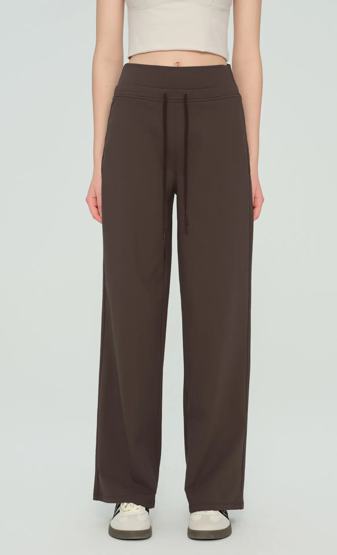 Lockere, gerade geschnittene Yogahose für Damen, hoch geschnittene Leggings, weite Beine, Sport- und Laufhose, Plus-Size, lässige Trainingsleggings für Pilates und Fitness. – Detail 4