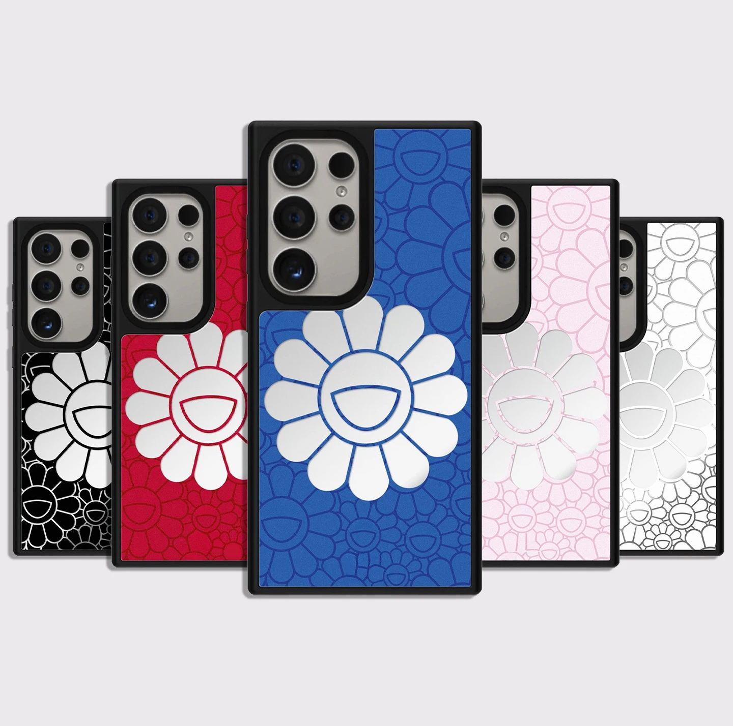 

Cartoon Face Flower Mirror Case for Samsung Galaxy S26 S25 S24 Ultra S26U S24+ S25+ S26 Plus Protective Case