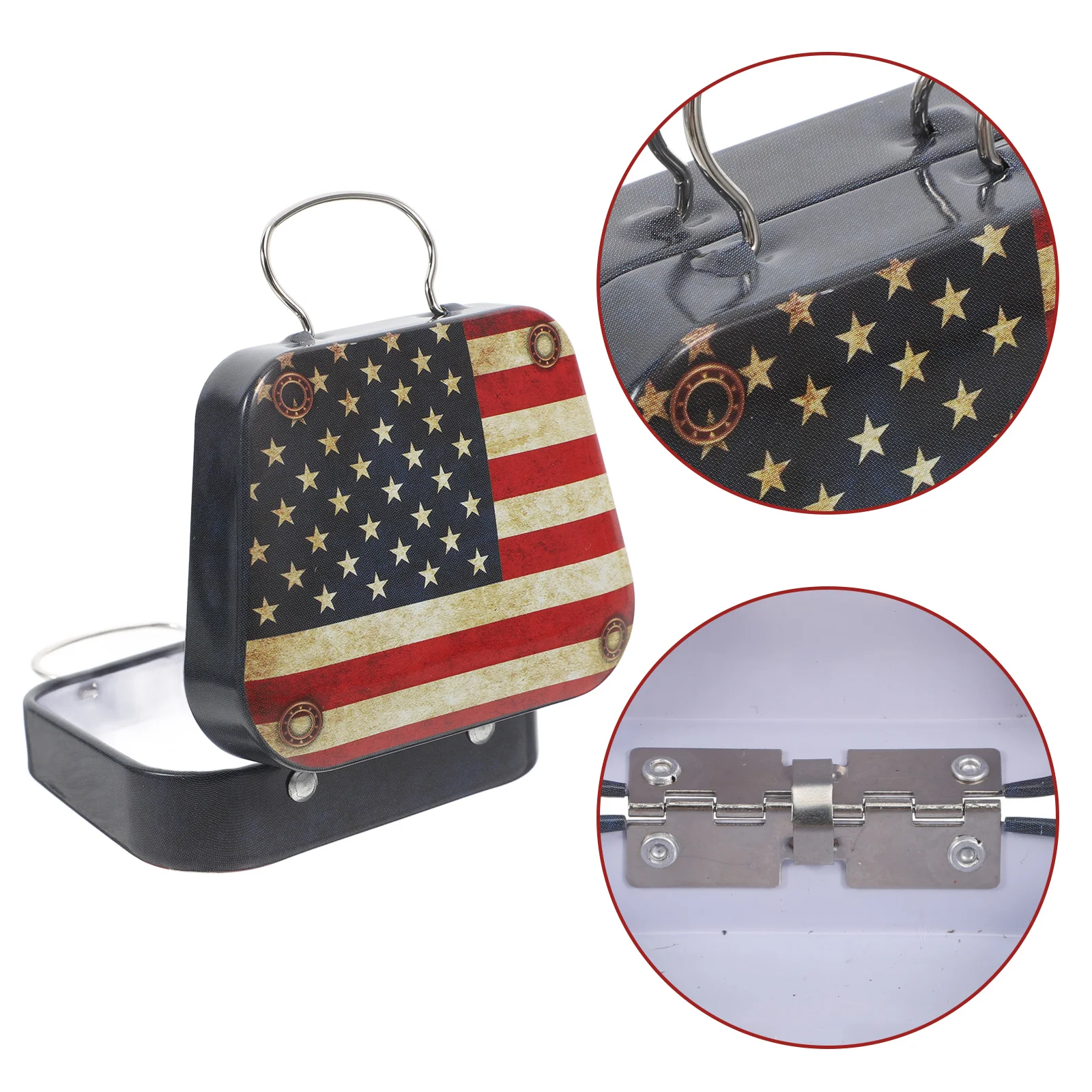 

Tinplate Gift Empty Storage Container Vintage C Jewelry Box With H Travel Office Use Lightweight
