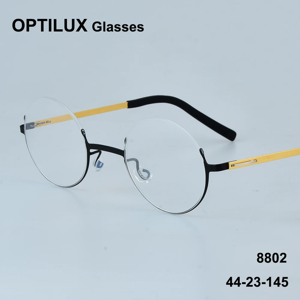 

Danish Brand Oval Round Spectacle Frame Design Sense Men's Women's Glasses Frame Pure Titanium Eyeglass Frames Fashion Business