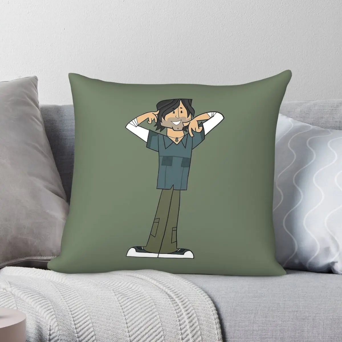 Total Drama Chris Mclean Square Pillowcase Polyester Linen Velvet Pattern Zip Decor Sofa Seater Cushion Cover 45x45
