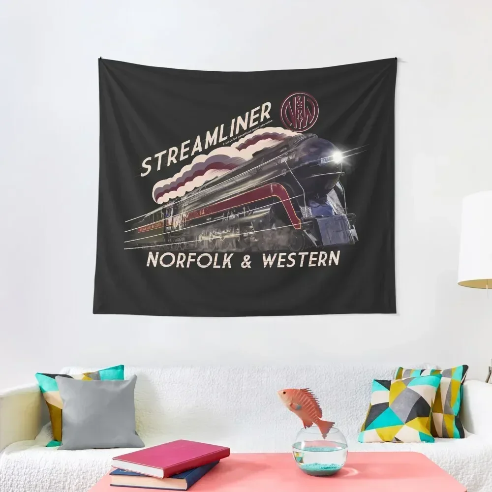 The Gorgeous Norfolk and Western Streamliner Steam Train Locomotive Engine Tapestry House Decor Cute Room Things Tapestry