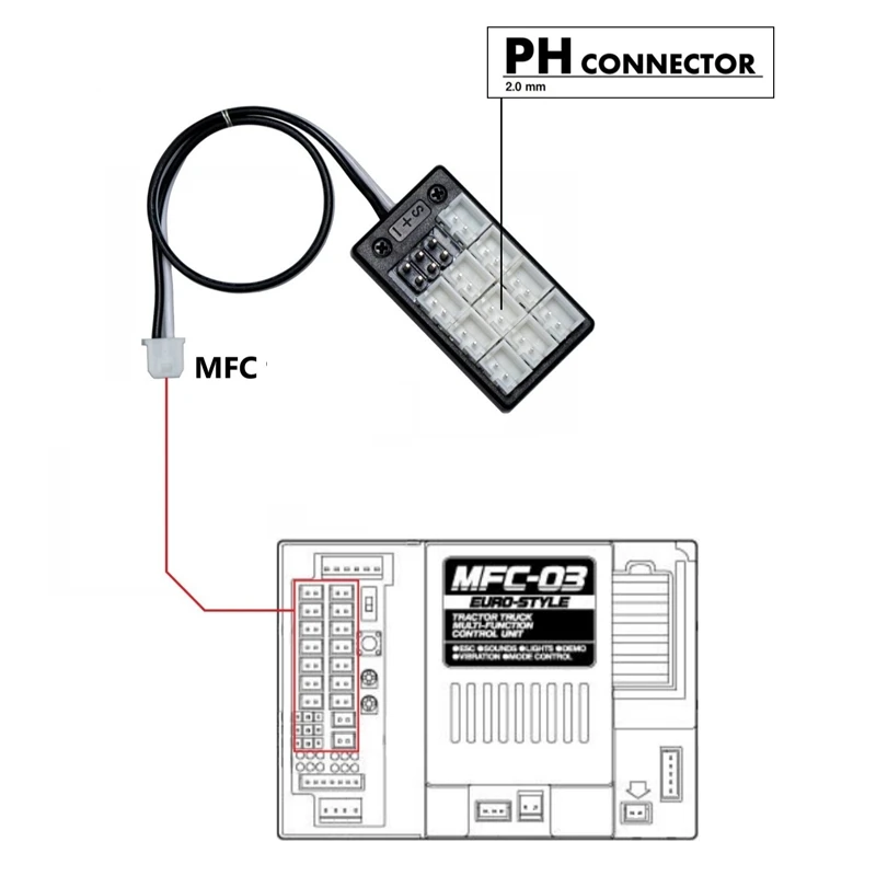 KZB-MFC لوحة توسيع نظام الضوء 4 في 1 PH2.0 وحدة تمديد ل 1/14 تاميا RC سكانيا 770S فولفو أجزاء لعبة التحكم عن بعد