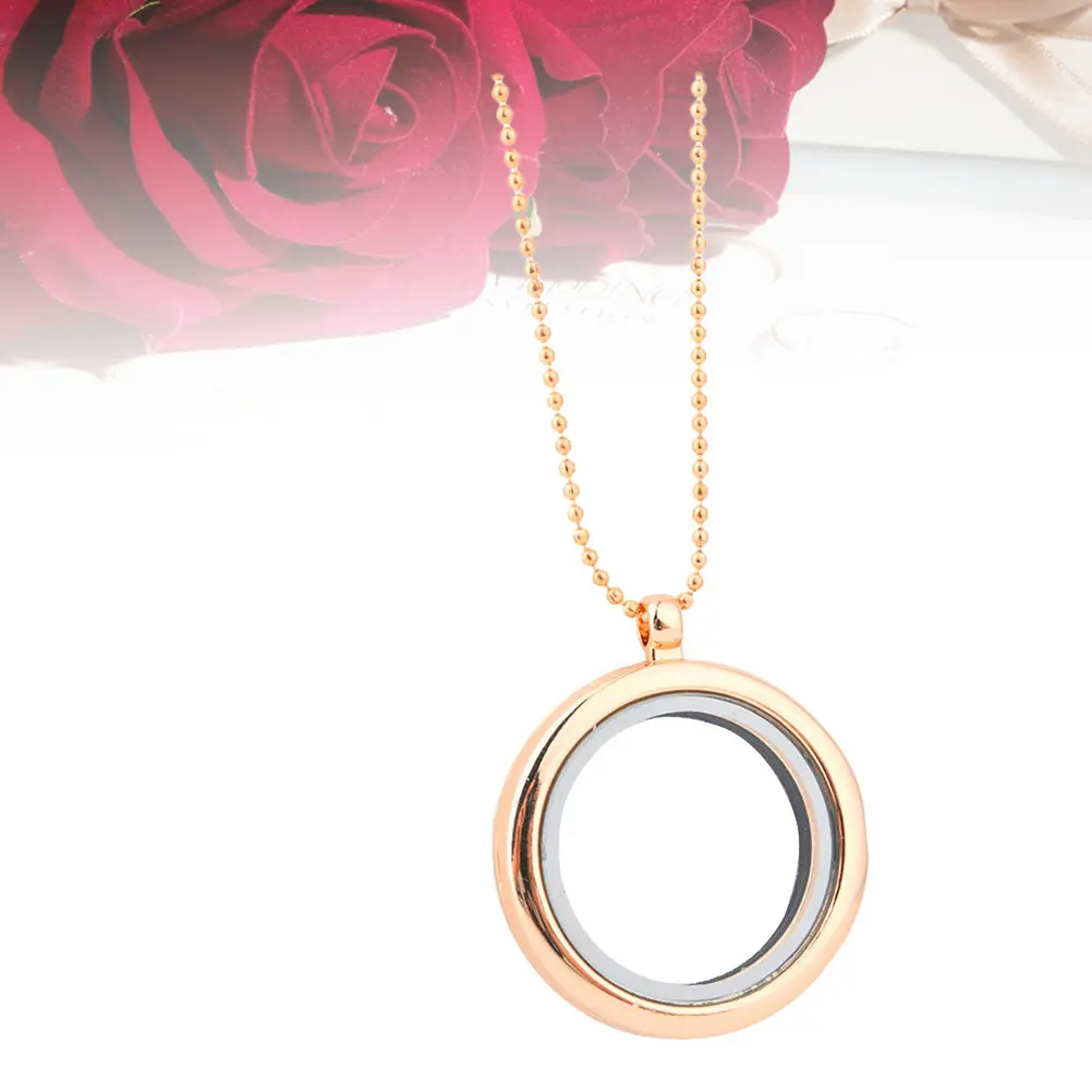 

Золотистый круглый кулон-медальон из сплава с прозрачным стеклом, открывающийся, для самостоятельного создания, фоторамка для памятных фотографий, с плавающими шармами, персонализированный