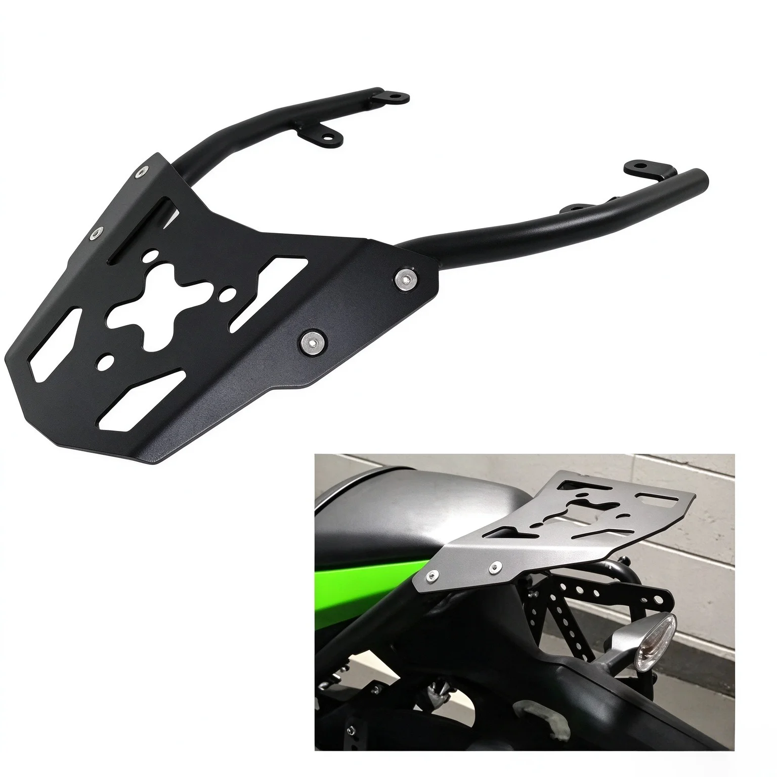 Waase for Kawasaki Ninja 650 Z650 2017 2018 2019 2020 2021 2022 2023 2024 Rear Luggage Rack Carrier Case Support Holder Bracket