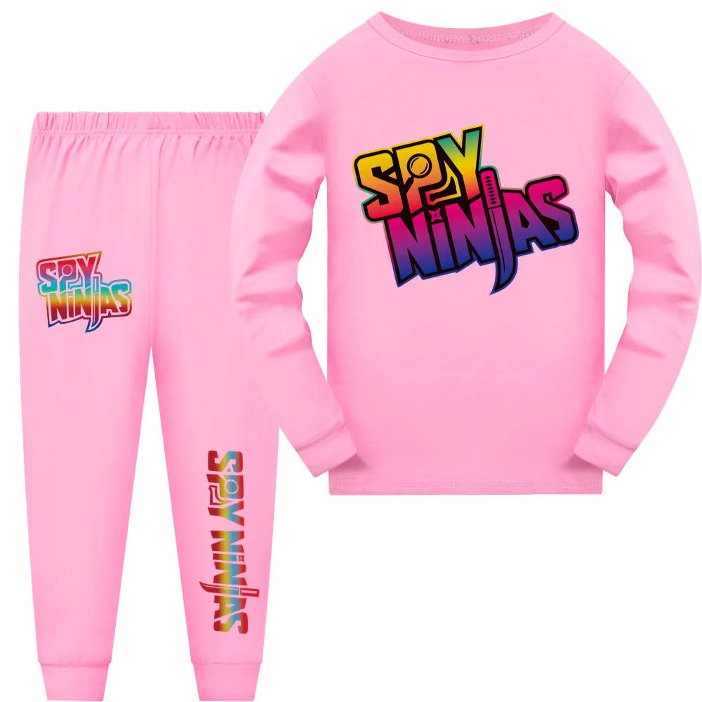 Autumn New Cartoon Game SPY NINJAS Boys Girls Pajamas Set Long-sleeved T-shirt+Casual Trousers Children's Sports Suit Clothing