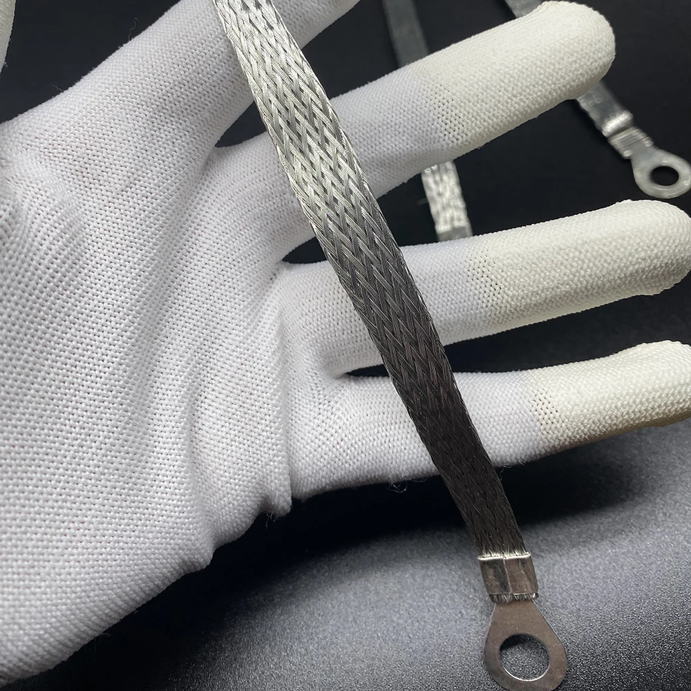 سلك تأريض الجسر ، حزام مجدول نحاسي ، كابل نحاسي مسطح بالكامل ، وصلة صندوق كهربائي ، 6: 2 #3