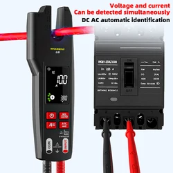 Digital Fork Clamp Meter 600A Current Open Jaw Ammeter Multimeter DC AC Current Hz Electrical Tester Rechargeable Battery