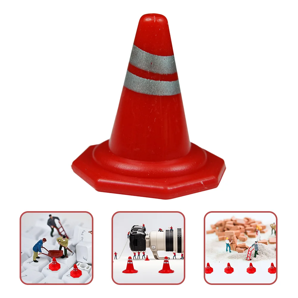 Traffic Cones Sign Roadblock Simulation Props Toys Home for Kids Red Abs Teaching