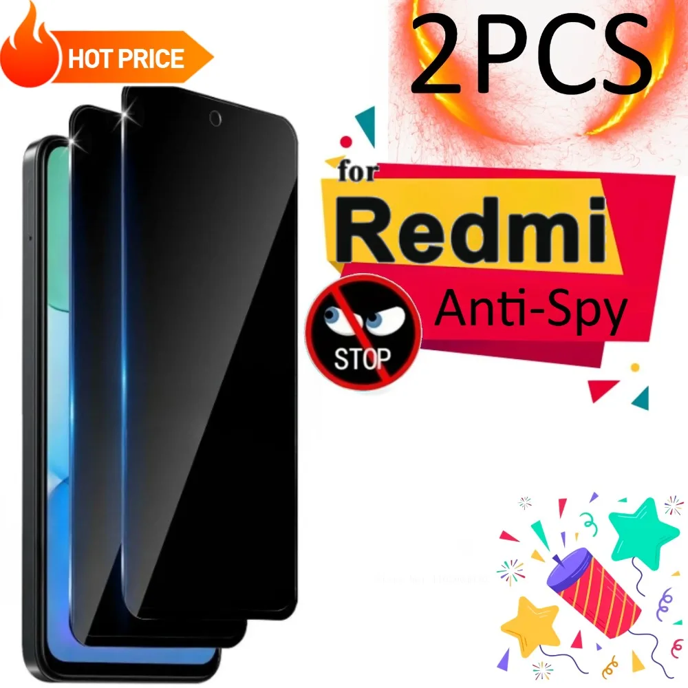 

2Pcs Privacy Screen Protectors for Redmi Note 14 13 Tempered Film for Redmi Note 14S 13 Pro Anti-Spy Anti-Scratch Tempered Glass
