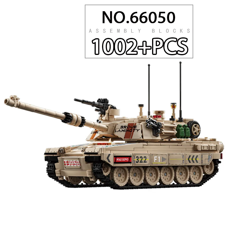 Military Classic Model M1 Abrams Main Battle Tank Collection Ornament Building Blocks Bricks New Year Toys