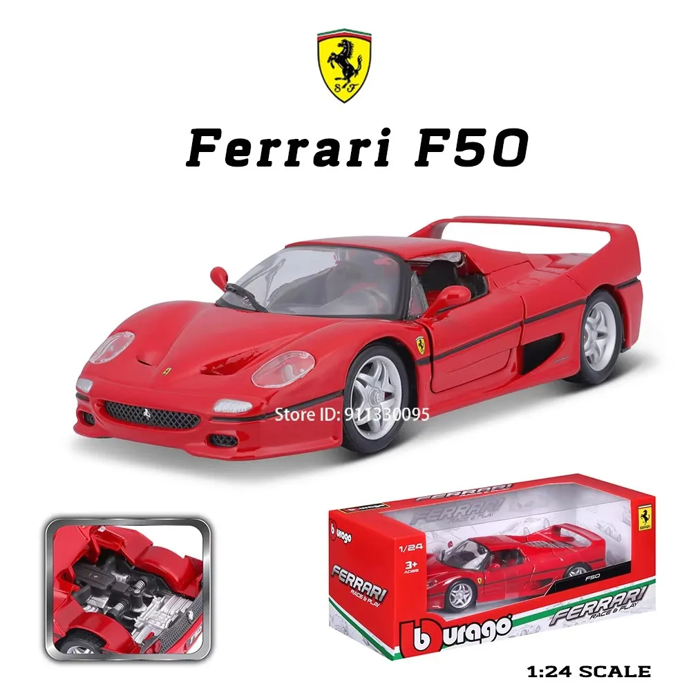 Bburago 1:24 Scale Ferrari F50 Alloy Luxury Vehicle Diecast Cars Model Toy Collection Gift