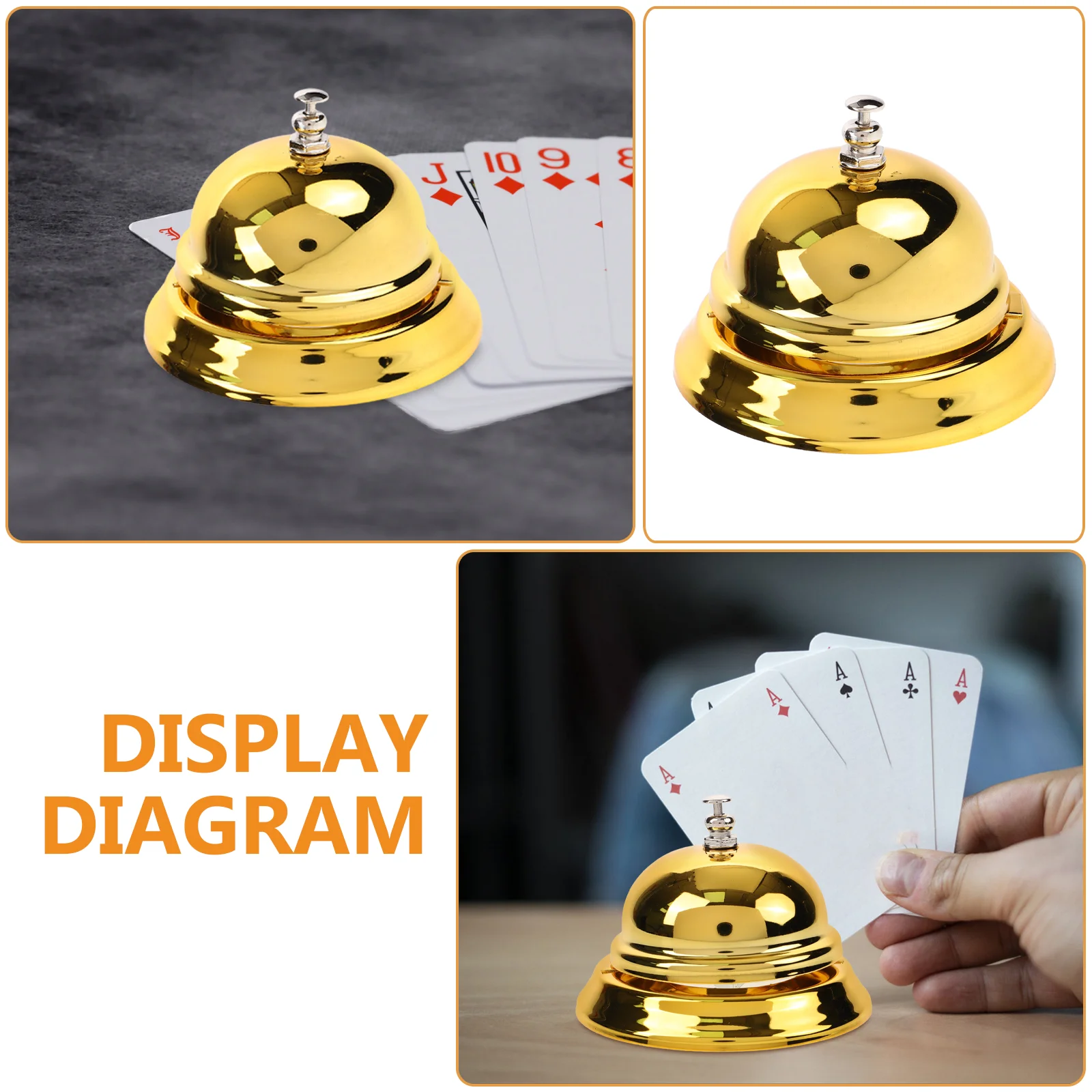 Golden Hands Pressing Creative Service Bell Restaurant Call Bells Reception Customer Bell