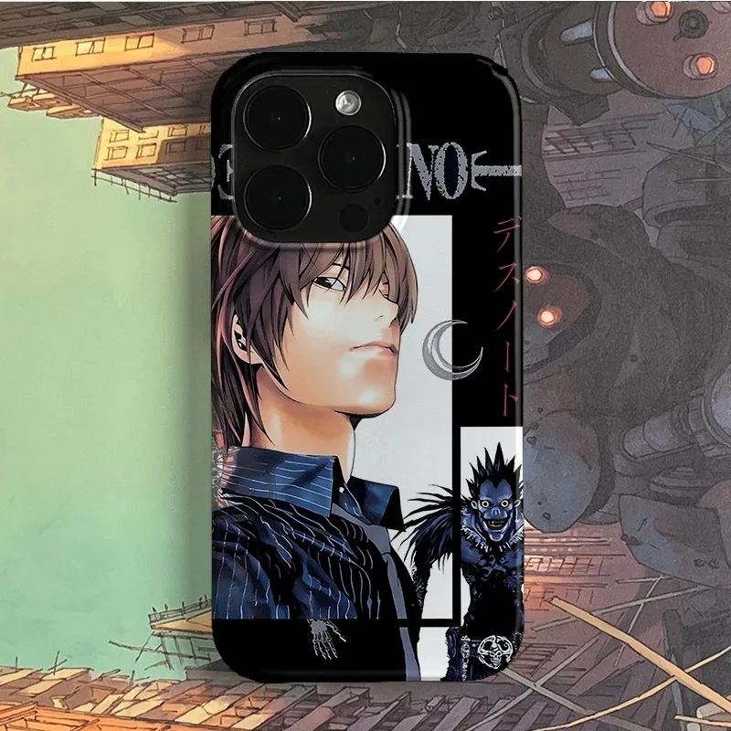 Cartoon Death Note Kunst Handyhülle für iPhone 17 16 15 14 13 12 11 Air Pro Max X XS XR XSMax 7 8 Plus Glänzende Folie Hart-PC-Hülle