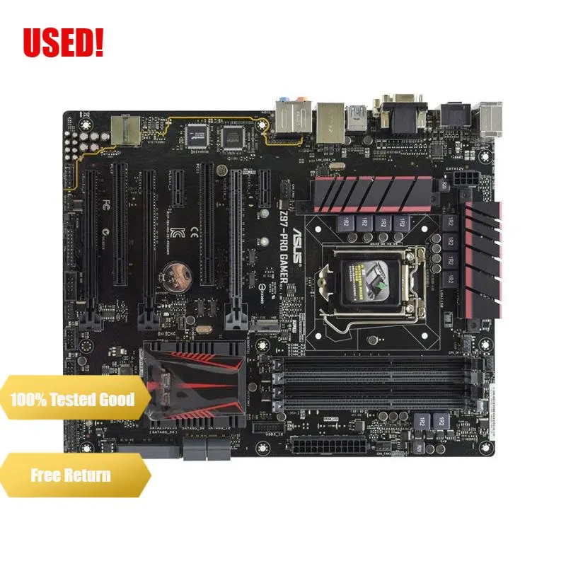 لوحة أم ASUS-Z97-PRO GAMER ، 1150 DDR3 ، Core i7 ، 4790K ، i5 4670K Cpus ، Intel Z97 ، PCI-E 3.0 ، 32GB ، ATX ، M.2 ، SATA3 ، 6 × USB 3.0