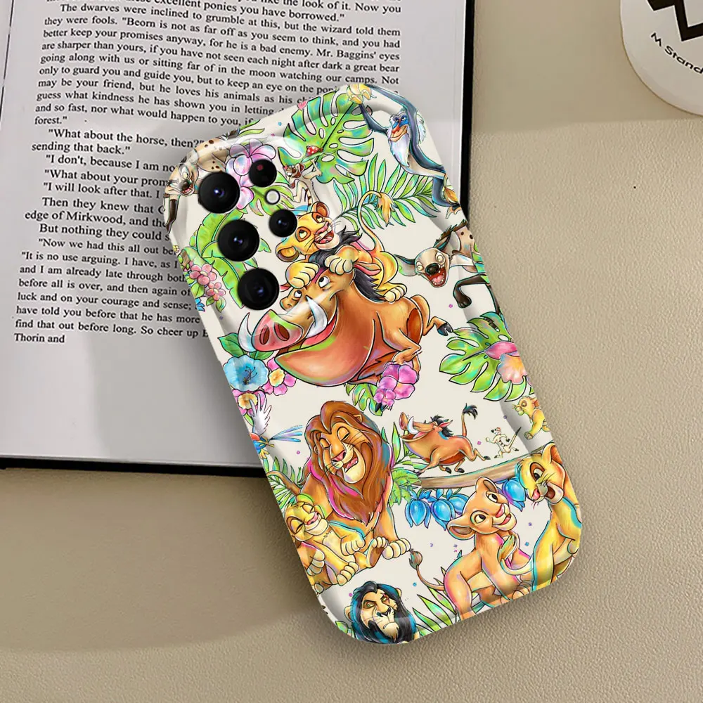 The Lion King Hakuna Matata Phone Case For Samsung Galaxy S24 S23 S22 S21 S20 Ultra Plus Fe A55 A54 A53 A52 S A51 3D Wave Cover