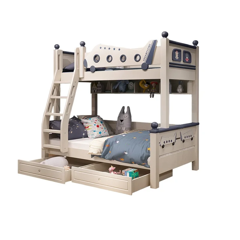 

Customizable solid wood two-layer children get on and off the bed
