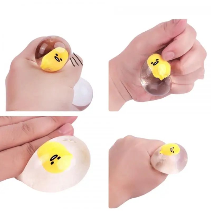 Sanrio Gudetama Cartoon Venting Squeezable Transparent Egg Cute Stress Relieving Pinch Toy Doll Durable Childrens Creative Toys