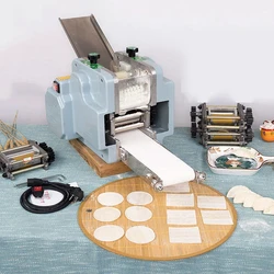 Dumpling Wrapper Maker Machine Electric Automatic Wonton Wrappers Machine Roll Dough Press Commercial Round/Square Dumpling Skin