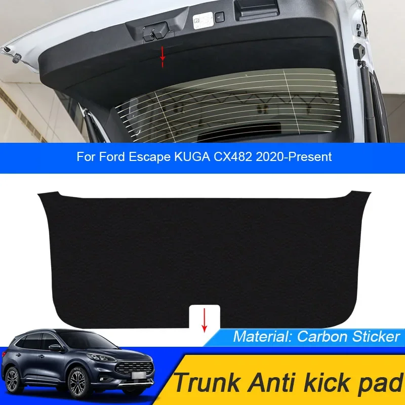 

For FORD Escape KUGA CX482 2020-2025Car PU Leather Mat Anti-kick Carbon Trunk Weather Dustproof Protection Tailgate Auto Sticker