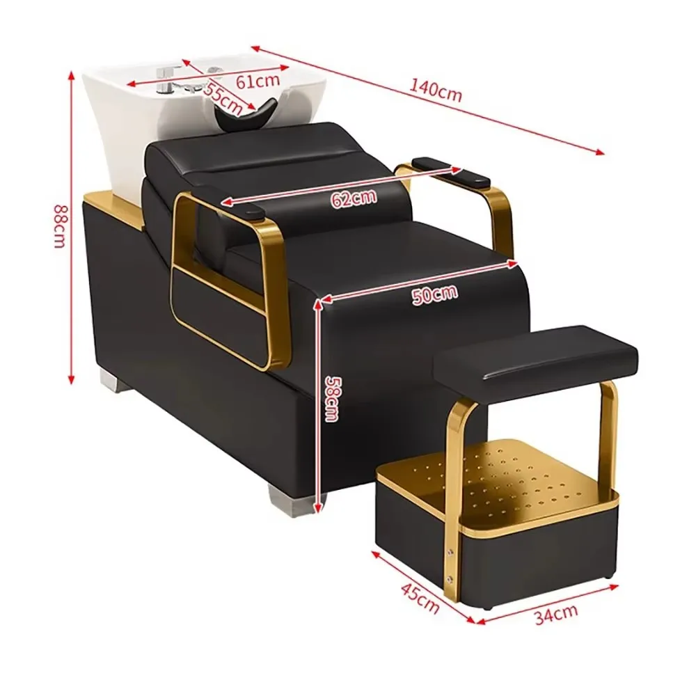 

Luxury Glamour Shampoo Bed Custom Aesthetic European Modern Shampoo Bed Luxury Fashion Cadeira De Barbearia Salon Furniture