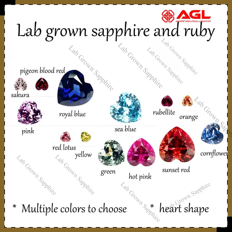 Heart Cut Multiple Colors to Choose Lab Grown Sapphire Gemstones