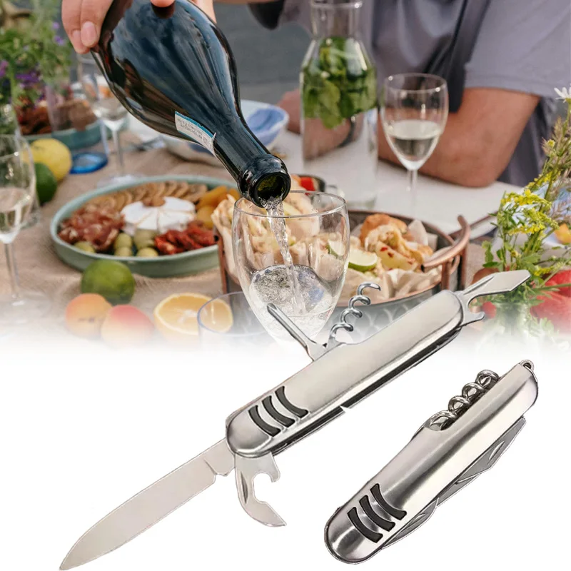 

5 IN 1 Multi-purpose Knife Multitools Stainless Steel Folding Knife Outdoor Keychain Pocket Knife Tools Outdoor Folding Knife