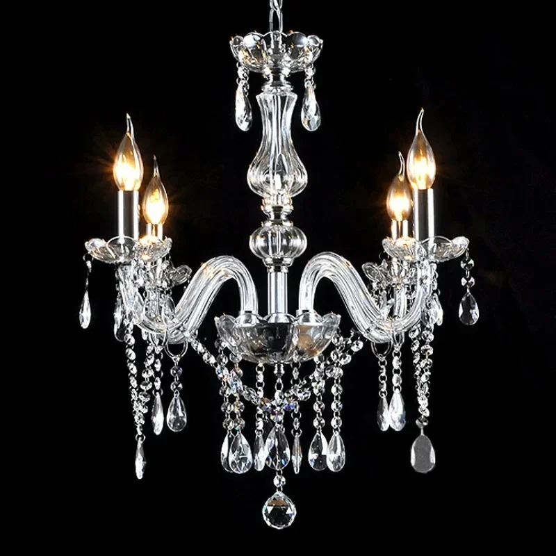Modern Crystal Chandelier LED Transparent Crystals Luxury Light  Arms for Living Room Bedroom Home Pendant Lighting