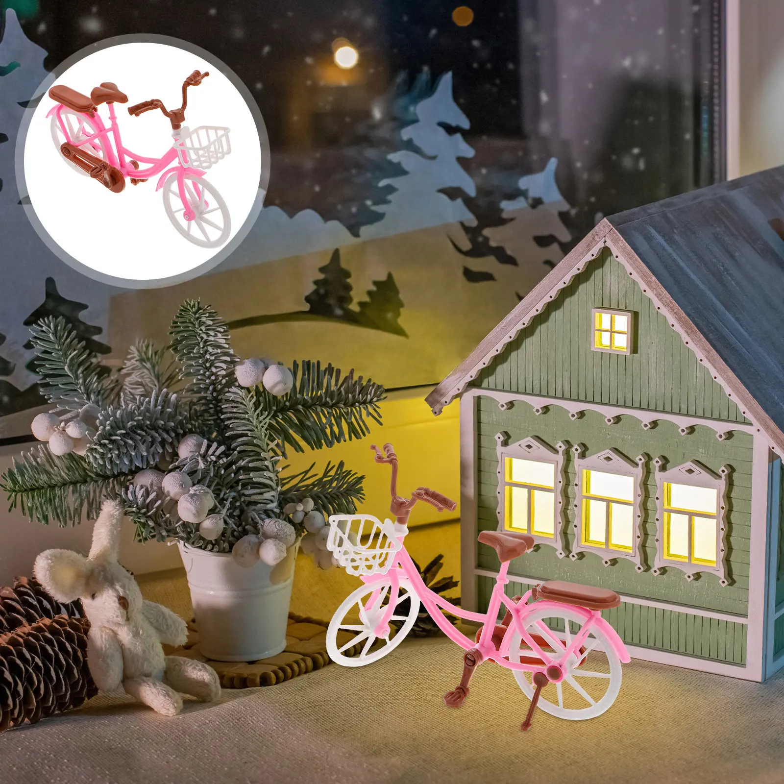 

Набор из 4 миниатюрных декоративных велосипедов: реалистичные ретро-украшения для дома и офиса, маленькие имитации велосипедов