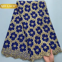 SJD LACE Nigerian Stones Cotton Lace Fabric 2025 New Dubai African Cotton lace Swiss Voile Lace for Women Party Dresses Sew 4026