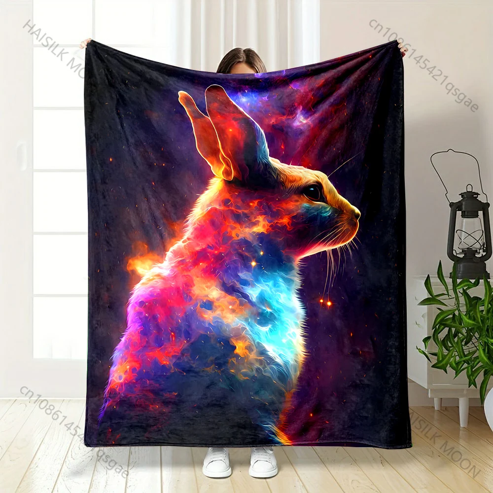 Multiple sizes Cosmic Cat Profile  Print Blanket Warm Soft Suitable for All Seasons for Home Sofa Travel Camping Picnics RV