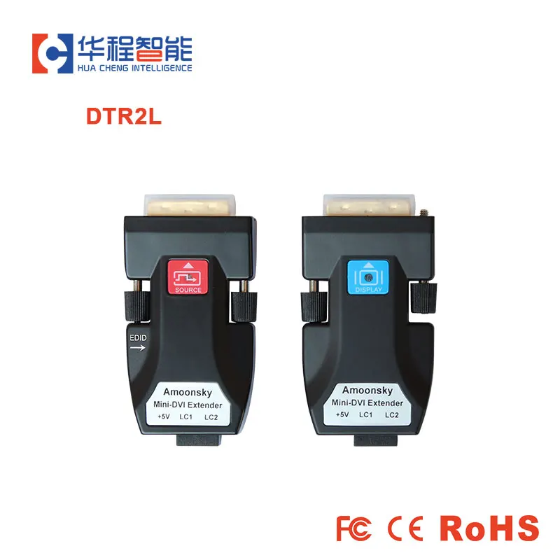 AMS-DTR2L Single-Mode 2KM 2 LC MINI DVI Optic Fiber Transceiver For optical fiber connector